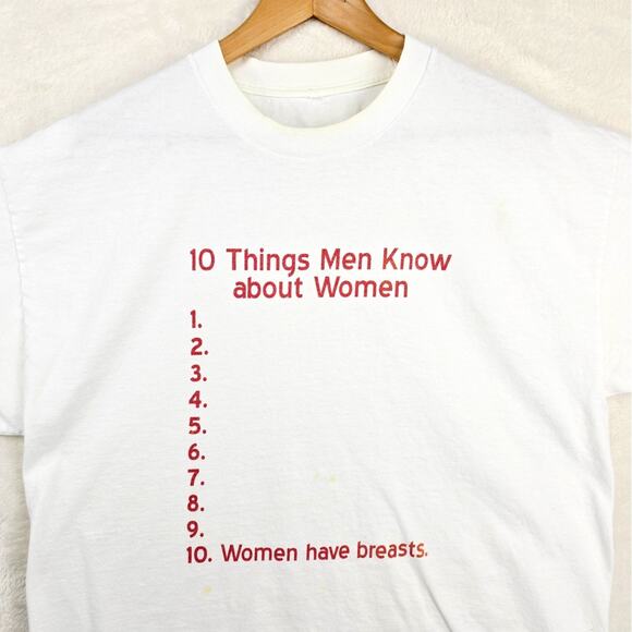 Vintage 10 Things Men Know About Women Shirt Mens XL Funny Humor Joke Grunge - Picture 1 of 10
